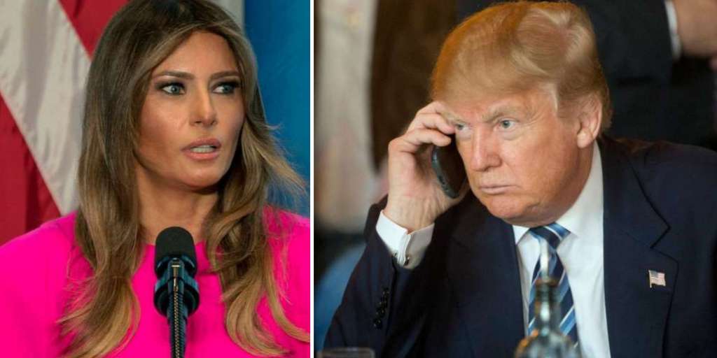 Donald Trump used Melania's cell phone so no one would hear