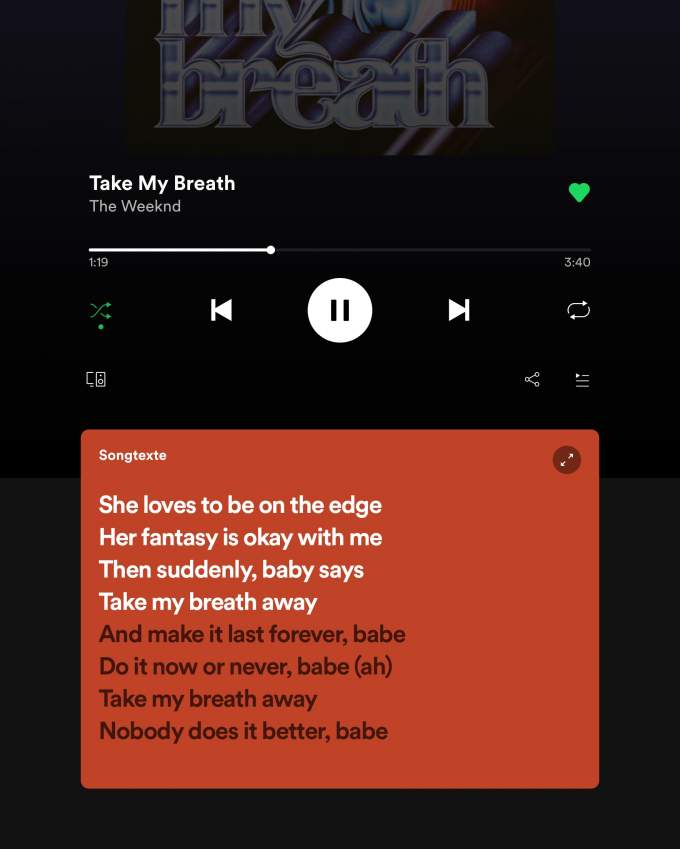 Spotify lyrics