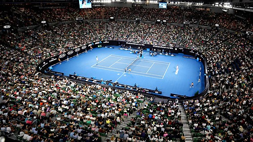 Tennis court at the Australian Open in Melbourne