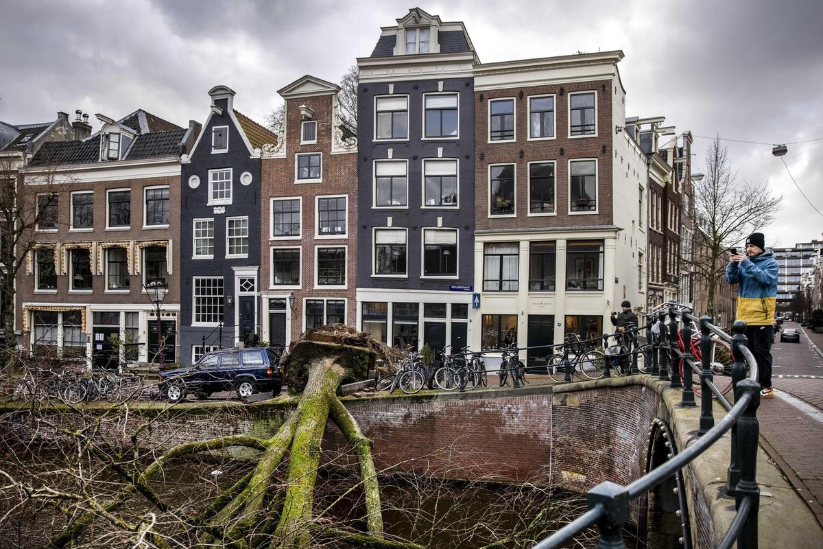 Damage also occurred in Amsterdam.