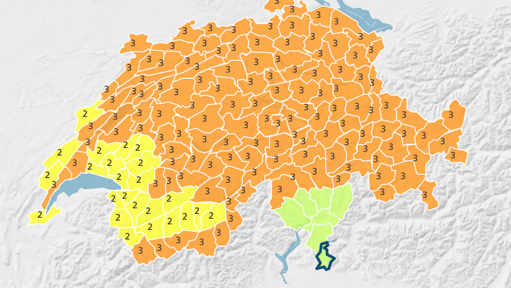 A gust of 100 km/h has reached from the Antonia Depression to Switzerland