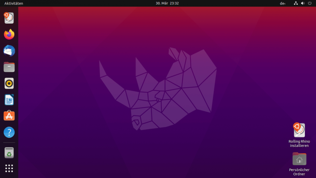 Linux distribution Rolling Rhino Remix: Ubuntu as unofficial rolling release