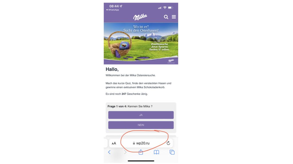 WhatsApp: Fake Milka contest publishes a bad surprise on Easter