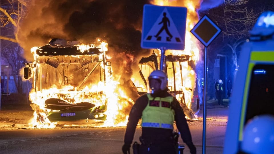 A bus caught fire in Malmö (April 16).