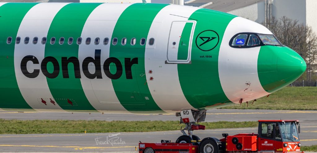 New livery: Condor puts colorful striped jackets on planes