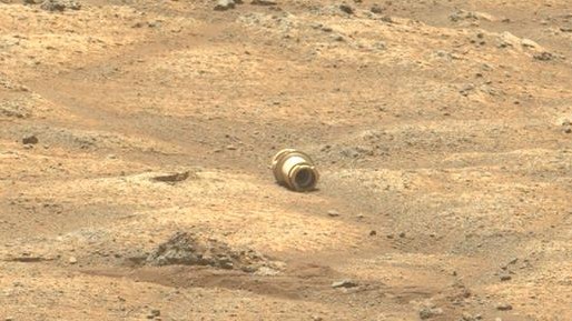 Space travel: a cylinder on Mars, captured February 16th.