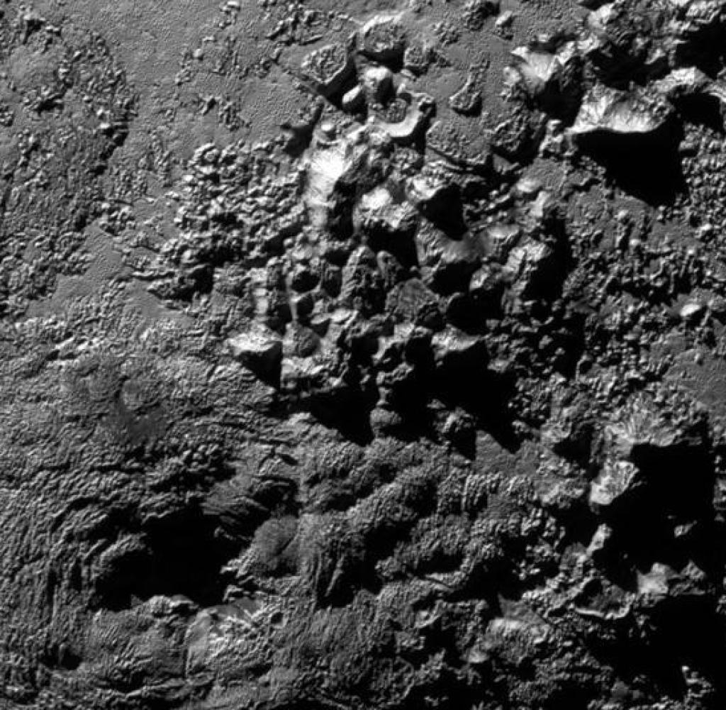 Mount Right Mons on the small planet Pluto