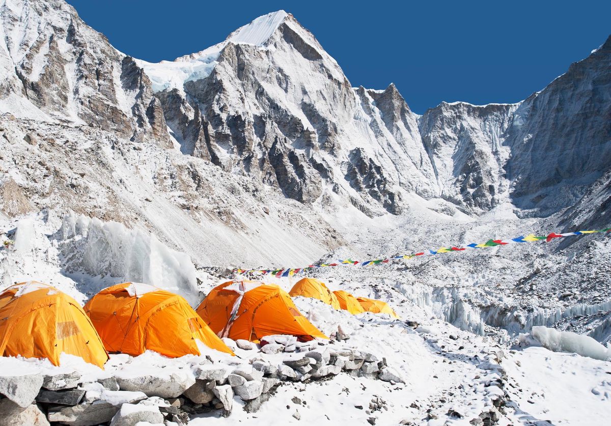 Should move 200-400 metres: Base camp on Khumbu Glacier.