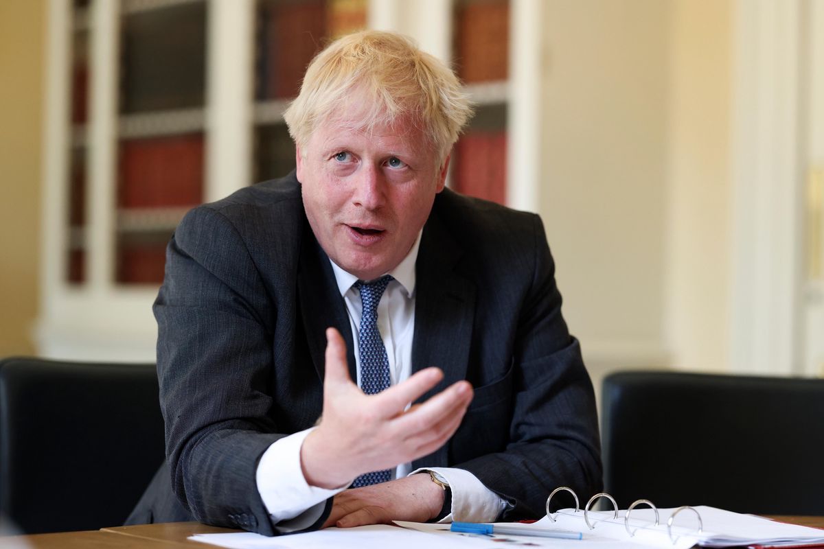 He didn't want to talk about Partigate: Boris Johnson during an interview in his office.