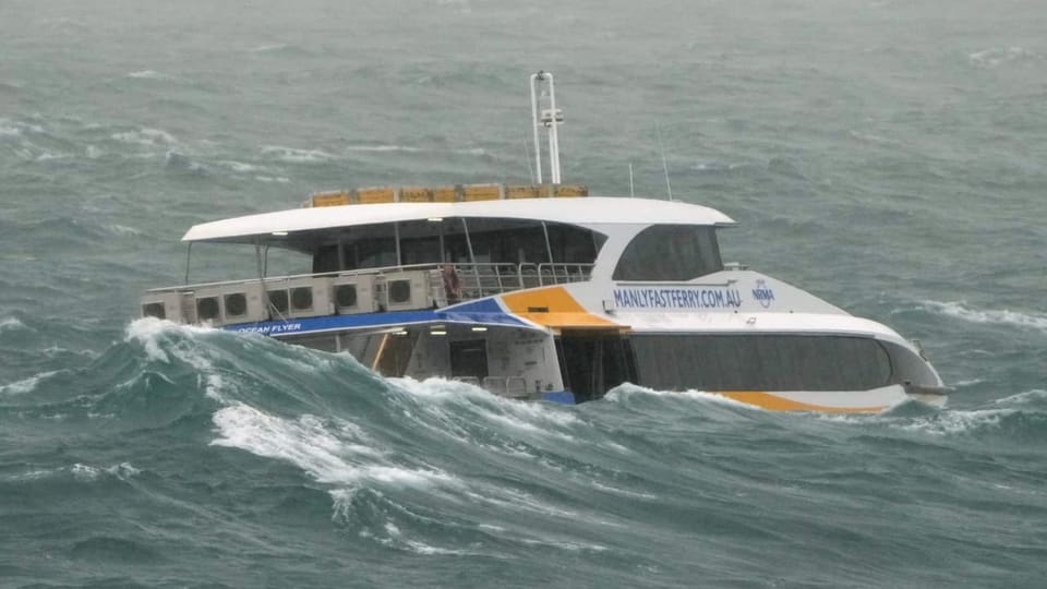 Ferry in heavy seas