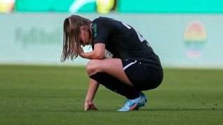 Melissa Kosler (1. FFC Turbine Potsdam, 25) looks frustrated after the 4-0 DFB Cup final defeat against Wolfsburg.  (Photo: MAGO / foto2press)