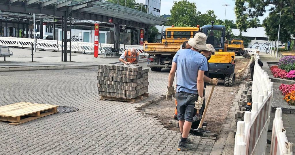 The pavement at Rendezvous Square in St. Engbert has been redesigned