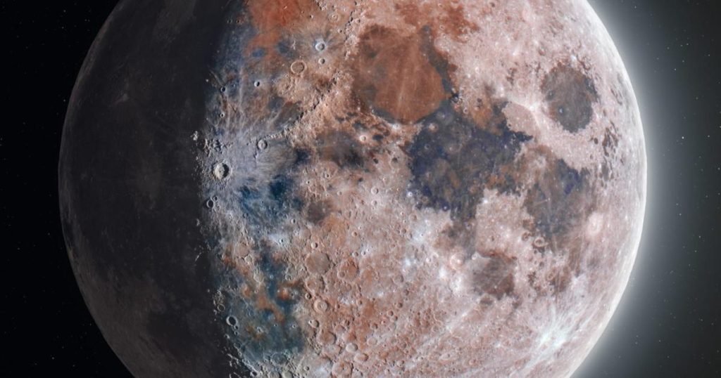 The image shows the moon with a unique level of detail