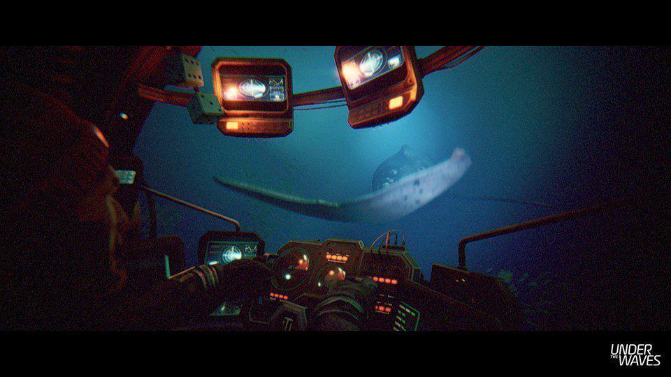 Somewhat scary, but also nice to meet a huge whale on the dark sea floor.
