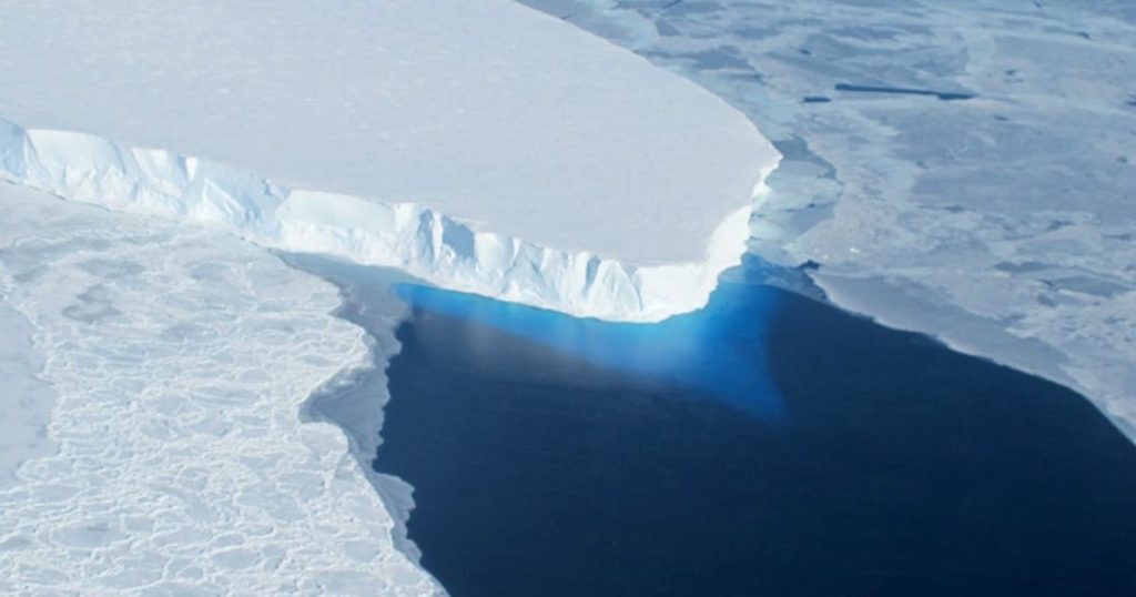 Ice giant in Antarctica.  If this glacier breaks, the sea level will rise abruptly.