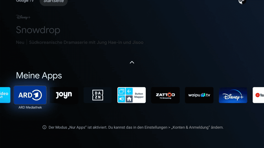 Sony Google TV apps only