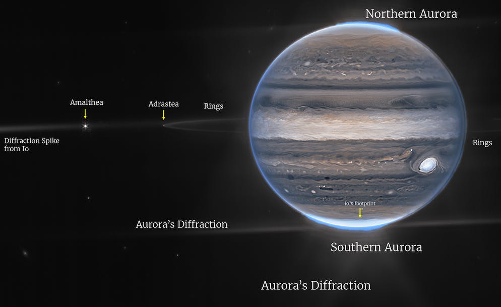 New James Webb photos.  James Webb explains that Jupiter has rings like Saturn.